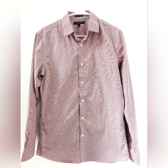 Banana Republic Other - Banana Republic Grant Fit Non Iron Red White Checked Dress Shirt Medium